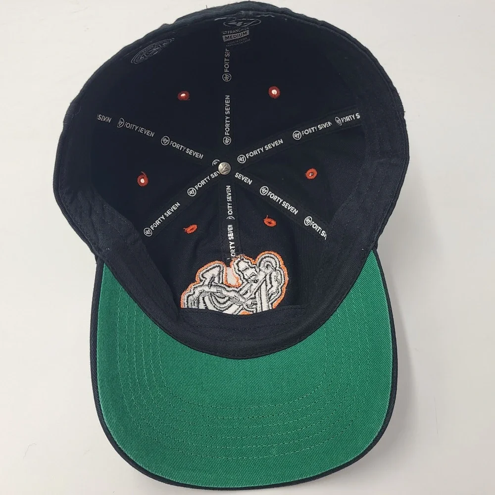 Norfolk Tides Hat Fitted M 47 Brand Franchise Black Orange MiLB Baseball Casual